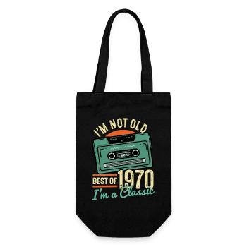 1970 Birthday - Gift Bag for Bottles - black - Front
