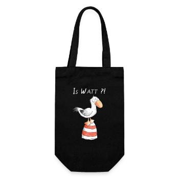 Is Watt Möwe I Nordsee Urlaub Geschenk - Geschenkbeutel für Flaschen - Schwarz - Vorne