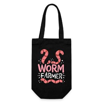 Wurmbauer Würmer - Geschenkbeutel für Flaschen - Schwarz - Vorne