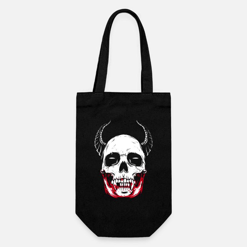 Crâne d'horreur squelette de vampire - Sac à bouteille - noir