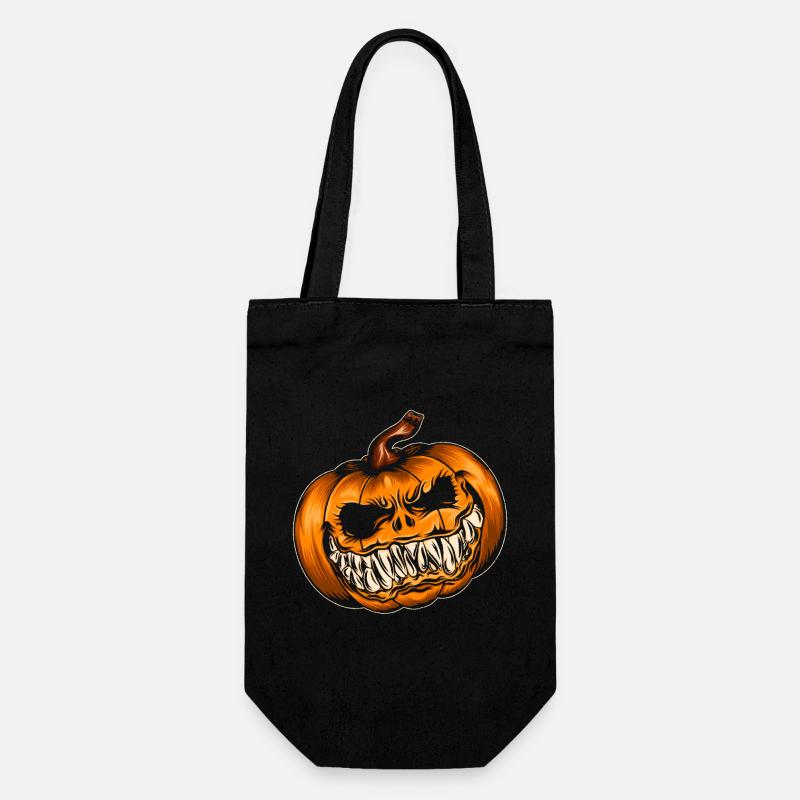 Rire effrayant de citrouille - Sac à bouteille - noir