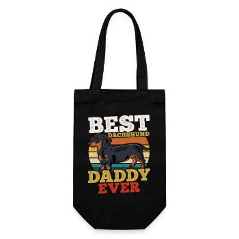 Dackel Hundevater Retro - Geschenkbeutel für Flaschen - Schwarz - Vorne