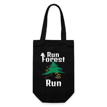 Lauf Forest Lauf! Weihnachtsbaum - Geschenkbeutel für Flaschen - Schwarz - Vorne