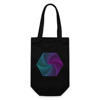 Neon Polygon Spiral Gradient - Gift Bag for Bottles - black - Front