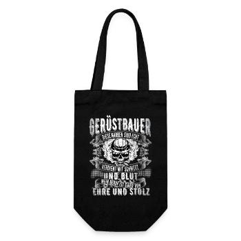 Gerüstbauer - Geschenkbeutel für Flaschen - Schwarz - Vorne