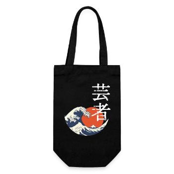 Kanji wave and red sun - Gift Bag for Bottles - black - Front