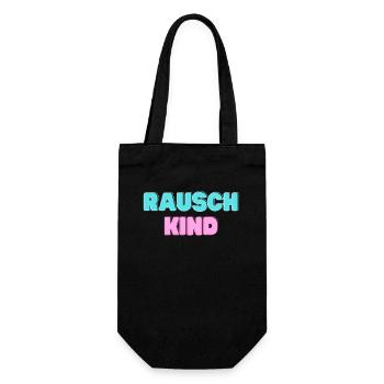 Rauschkind - Wiener Dialekt Kosename für Freunde - Geschenkbeutel für Flaschen - Schwarz - Vorne