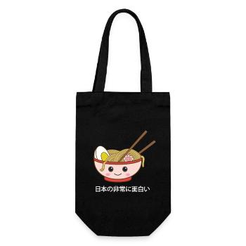 Kawaii Ramen Lächeln - Geschenkbeutel für Flaschen - Schwarz - Vorne
