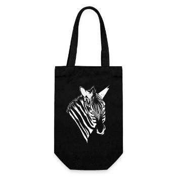 Zebra - Gift Bag for Bottles - black - Front