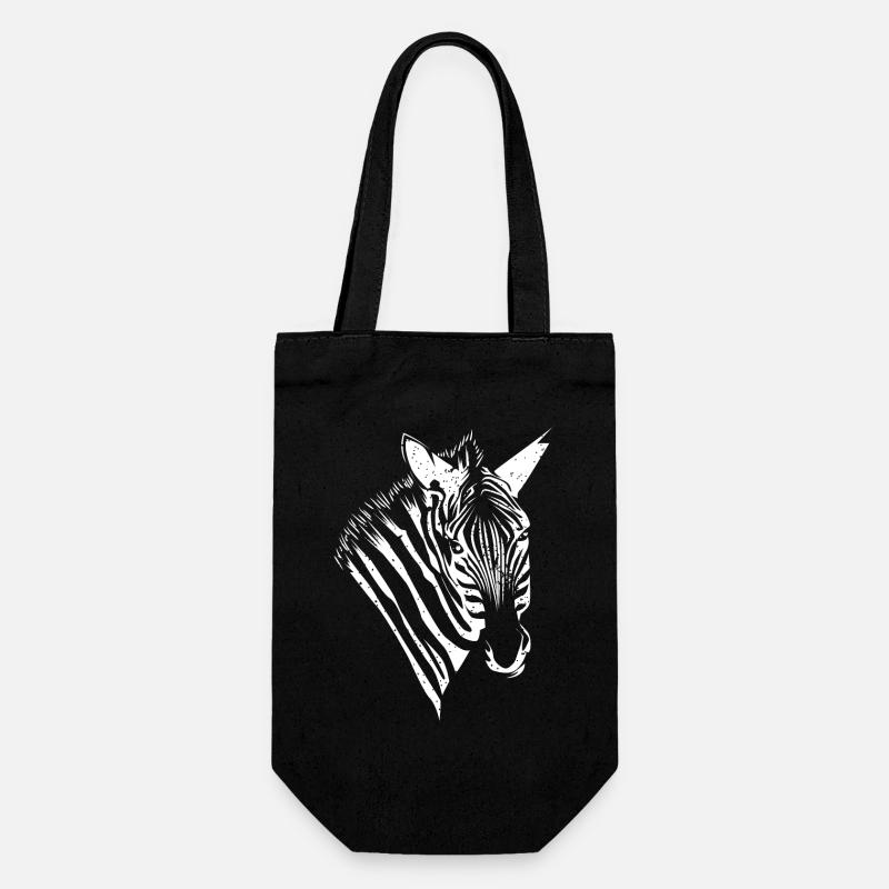 Zebra - Geschenkbeutel für Flaschen - Schwarz