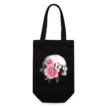 Rose Skull Gothic Design - Gift Bag for Bottles - black - Front