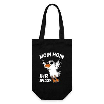 Moin moin - Geschenkbeutel für Flaschen - Schwarz - Vorne