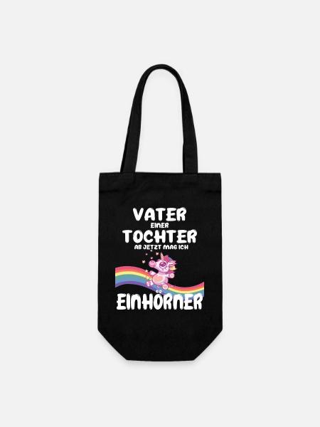 Vater Tochter Einhorn Geburt Geschenk Schwanger 2 - Geschenkbeutel für Flaschen - Schwarz