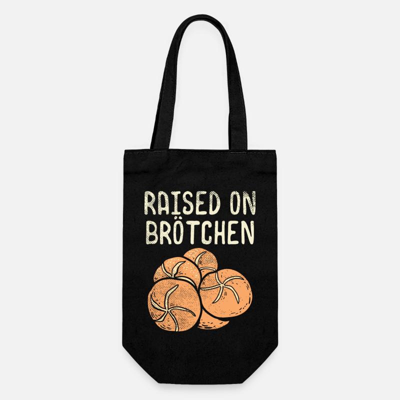 Raised On Brotchen - Geschenkbeutel für Flaschen - Schwarz