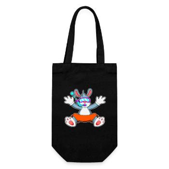 Hase Taucher Schnorchel Tauchen - Geschenkbeutel für Flaschen - Schwarz - Vorne