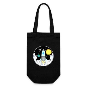 Rocket space - Gift Bag for Bottles - black - Front