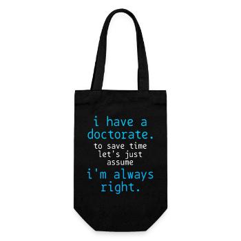 PhD Doctor - Gift Bag for Bottles - black - Front