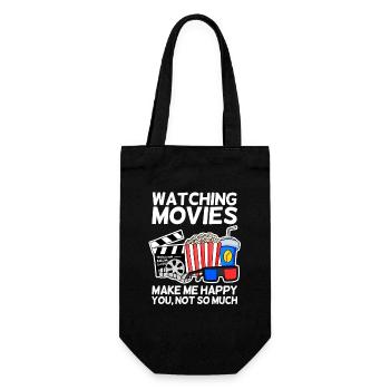 Movie cinema saying television gift popcorn - Gift Bag for Bottles - black - Front
