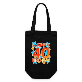 40 Jahre Geburtstag Geschenkidee - Geschenkbeutel für Flaschen - Schwarz - Vorne