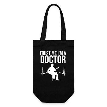 Trust me i'm a Doctor. Acoustic guitar - Gift Bag for Bottles - black - Front