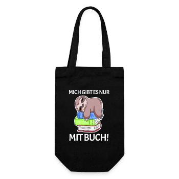 Buch Spruch Bücher lesen Leser Geschenk - Geschenkbeutel für Flaschen - Schwarz - Vorne