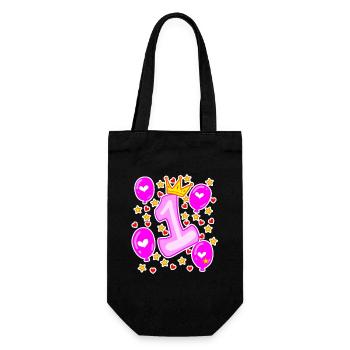 1. Anniversaire filles ballons de couronne étoiles - Sac à bouteille - noir - Devant