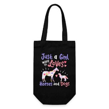 Horse Dog Horse Lover Dog Lover - Gift Bag for Bottles - black - Front