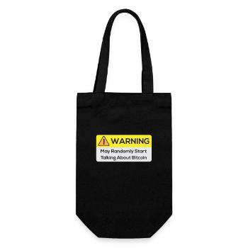 Warning : May Randomly Start Talking About Bitcoin - Sac à bouteille - noir - Devant
