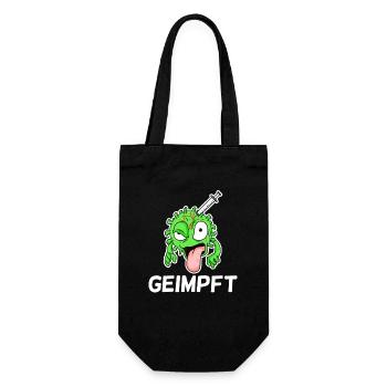 Geimpft - Geschenkbeutel für Flaschen - Schwarz - Vorne
