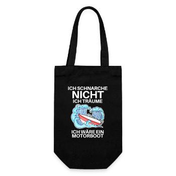 Motorboot Boote Boot - Geschenkbeutel für Flaschen - Schwarz - Vorne