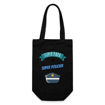 Super papa policier idée cadeau anniversaire - Sac à bouteille - noir - Devant