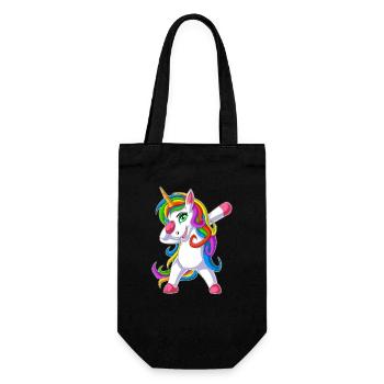 dabbing unicorn - Gift Bag for Bottles - black - Front