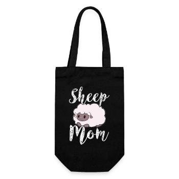 Schaf Schafe Mama Mutter - Geschenkbeutel für Flaschen - Schwarz - Vorne