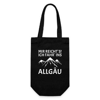 Allgäu Urlaub Wandern Berge Spruch - Geschenkbeutel für Flaschen - Schwarz - Vorne