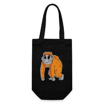 Singe orang-outan - Sac à bouteille - noir - Devant