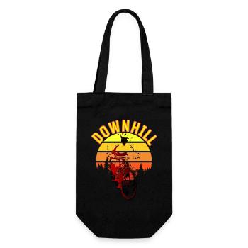 Mountain Bike Downhill Sunset Cycling - Vintage - Gift Bag for Bottles - black - Front