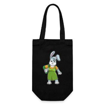 Hase Friseur Föhn - Geschenkbeutel für Flaschen - Schwarz - Vorne