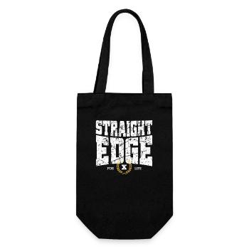 Straight Edge Schriftzug Für Straight Edger Life - Geschenkbeutel für Flaschen - Schwarz - Vorne