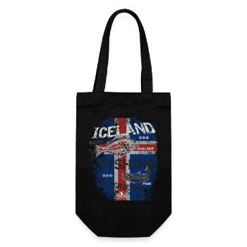 Islande Drapeau de pêche Pêche Poisson Design - Sac à bouteille - noir - Devant