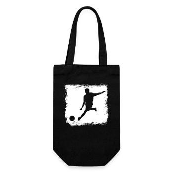 Joueur de football, tir de but, silhouette, sport d’équipe - Sac à bouteille - noir - Devant