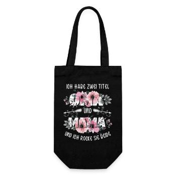Ich habe 2 Titel Mama und Oma Muttertagsgeschenk - Geschenkbeutel für Flaschen - Schwarz - Vorne