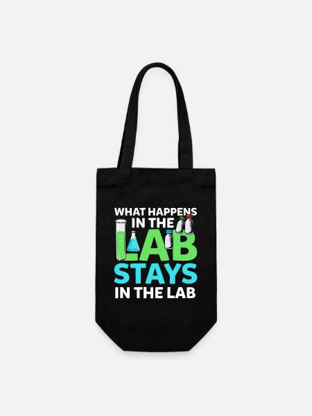 What Happens In The Lab Stays In Lab Chemistry Lab - Gift Bag for Bottles - black