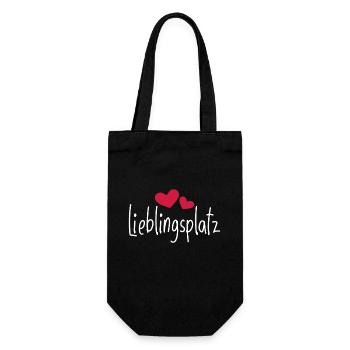 Lieblingsplatz Kissen mit Herz - Geschenkbeutel für Flaschen - Schwarz - Vorne