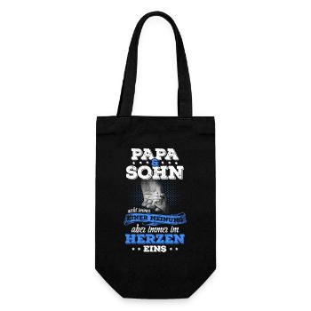 Papa & Sohn Partnerlook Vatertagsgeschenk Vater - Geschenkbeutel für Flaschen - Schwarz - Vorne
