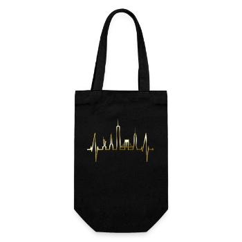 New York Skyline Heartbeat Heart Pulse USA Gift - Gift Bag for Bottles - black - Front
