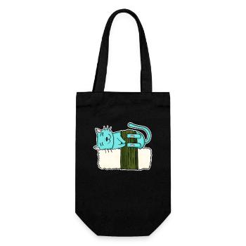 Cat Sushi Japanese Food Japan Cat Love - Gift Bag for Bottles - black - Front