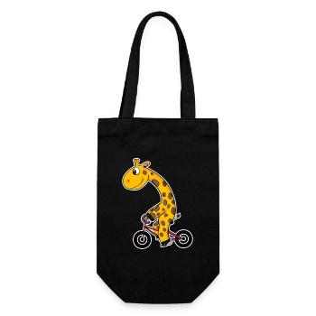 Girafe sur vélo - Sac à bouteille - noir - Devant