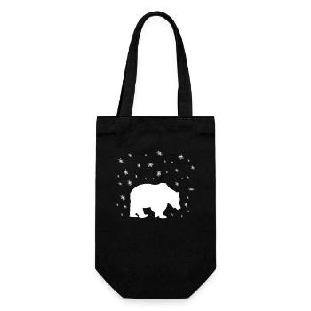 Polar Bear In The Snow - Gift Bag for Bottles - black - Front