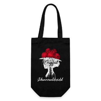 Schwarzwaldmädel Bollenhut Schwarzwald Grunge - Geschenkbeutel für Flaschen - Schwarz - Vorne