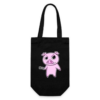 Truand porc avec arme - Sac à bouteille - noir - Devant